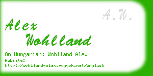 alex wohlland business card